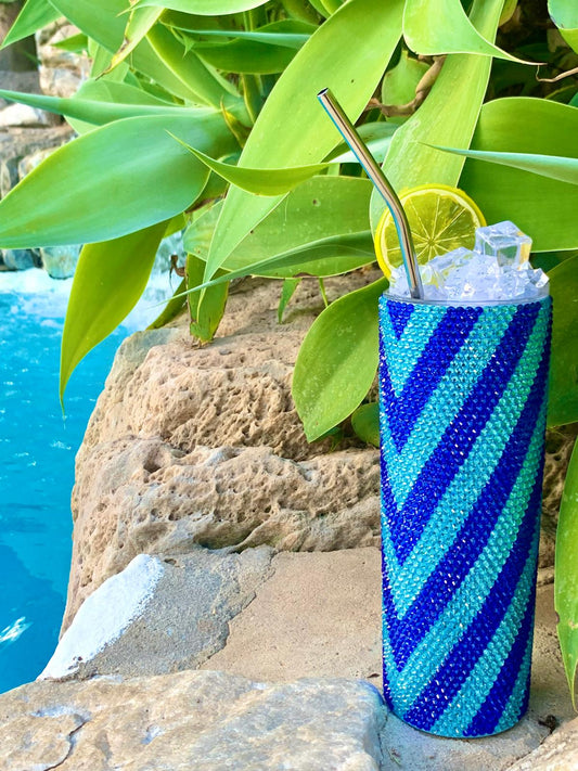 Botella de Acero Inoxidable con Diamantes - Ocean Glam