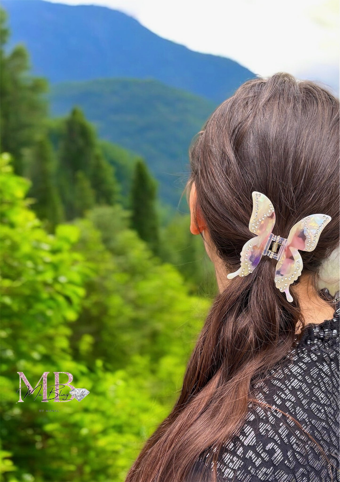 Butterfly hair clip - pink lilac