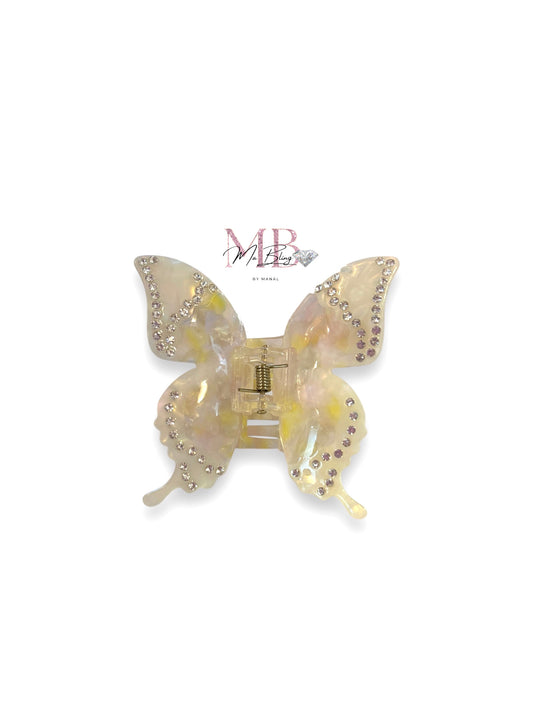 Butterfly hair clip - yellowish