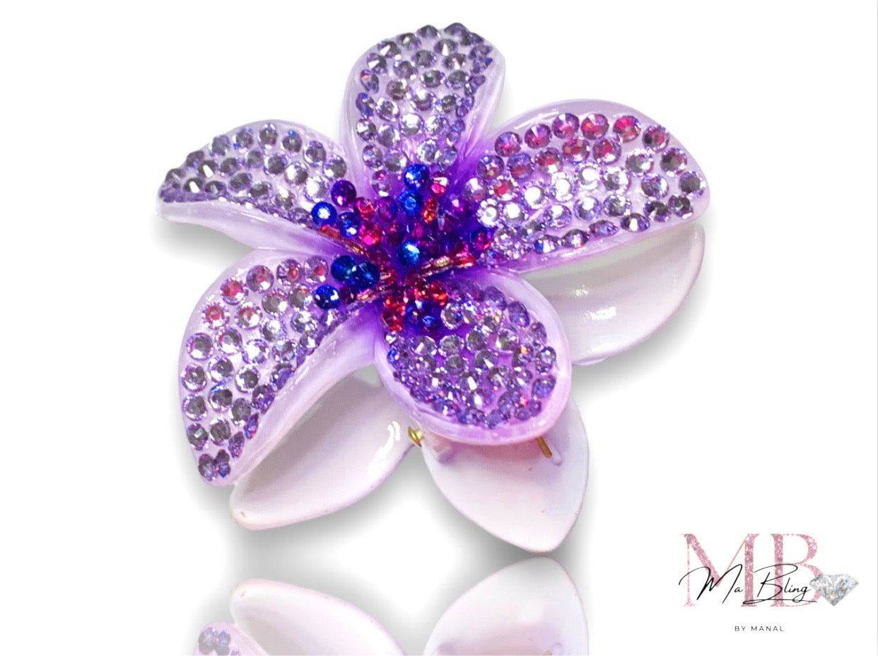 Hair clip - Bright purple flower