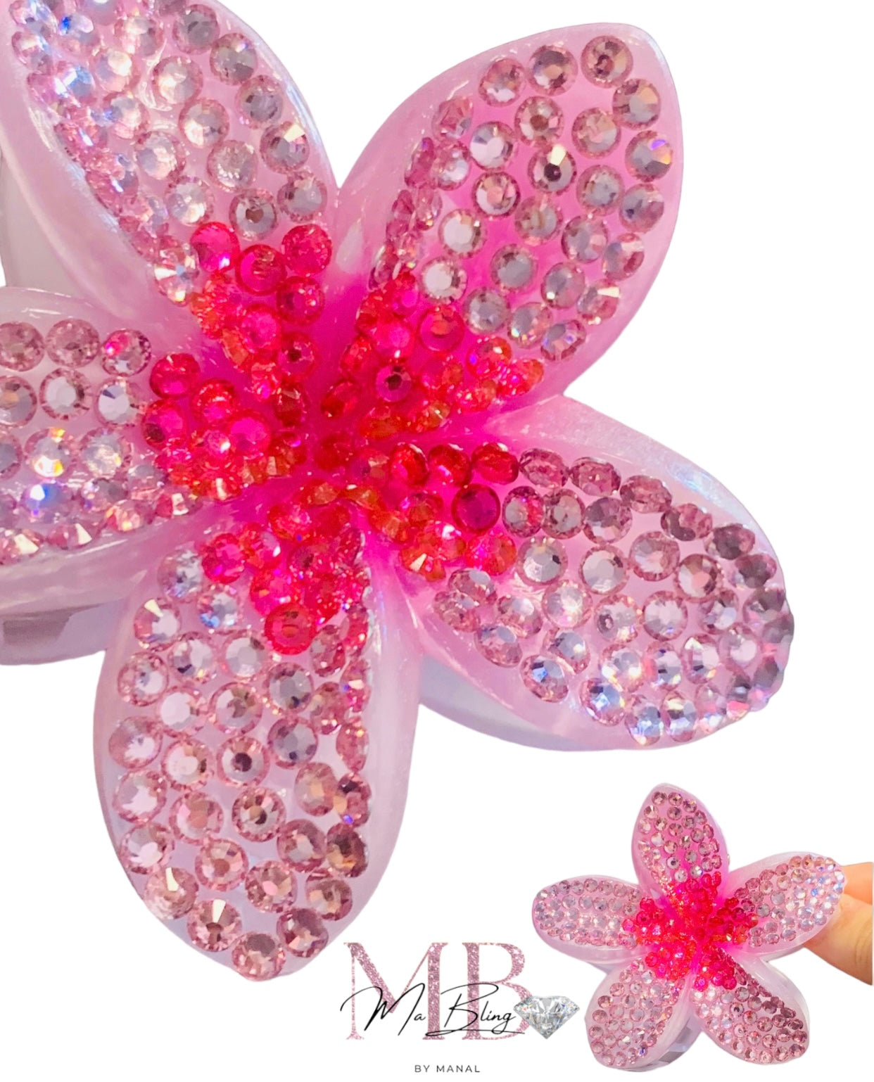 Hair clip - Bright Pink Flower