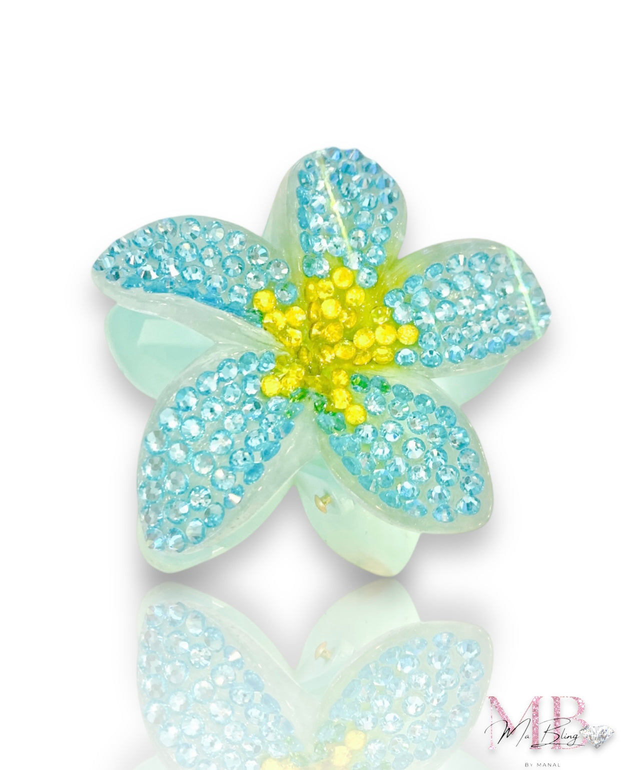 Hair clip - Bright Blue Flower