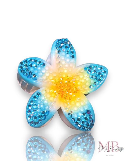 Hair clip - Bright blue flower