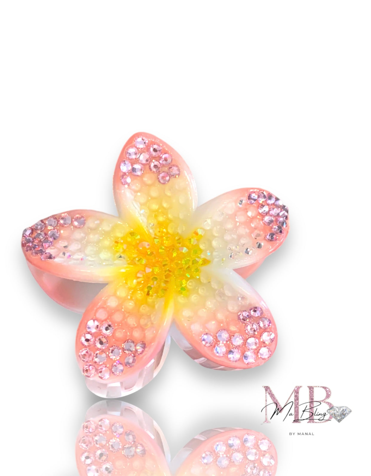 Hair clip - Bright pink flower