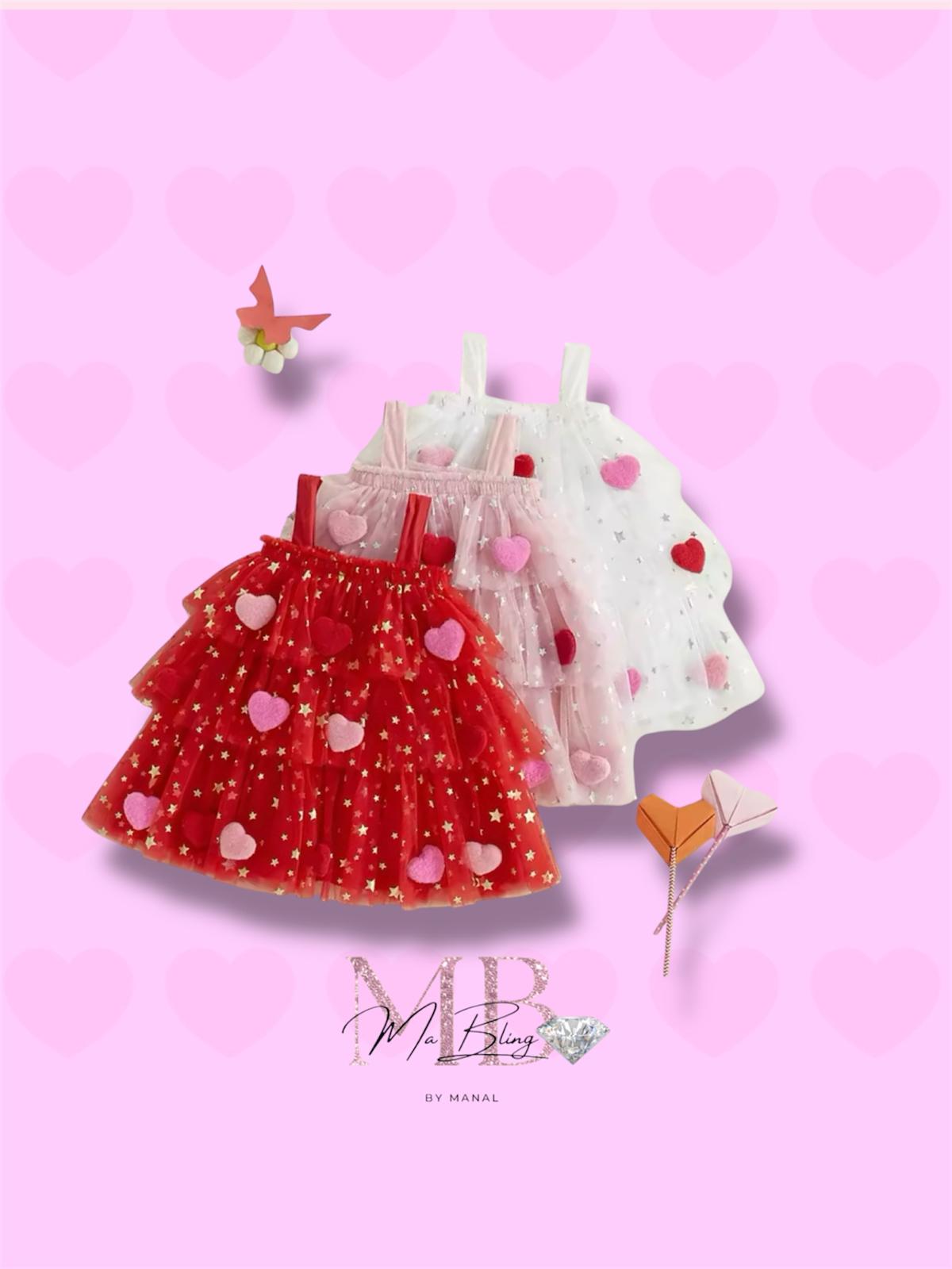 Vestido de tul Brillante para niñas - San Valentín