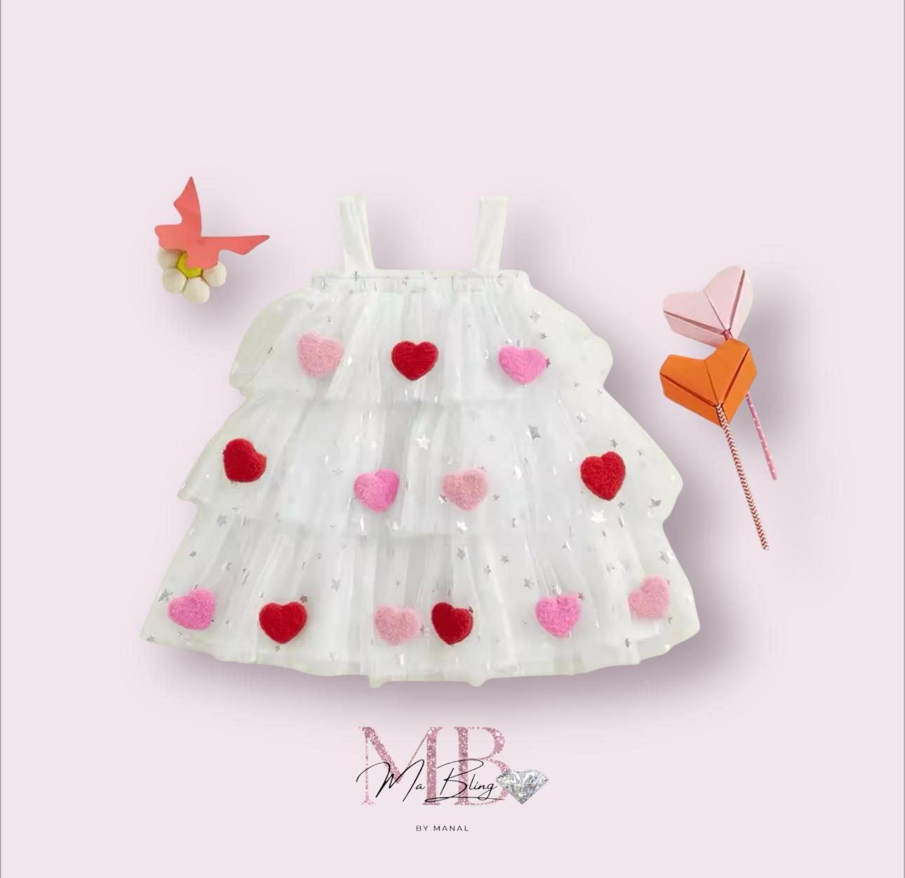 Vestido de tul Brillante para niñas - San Valentín