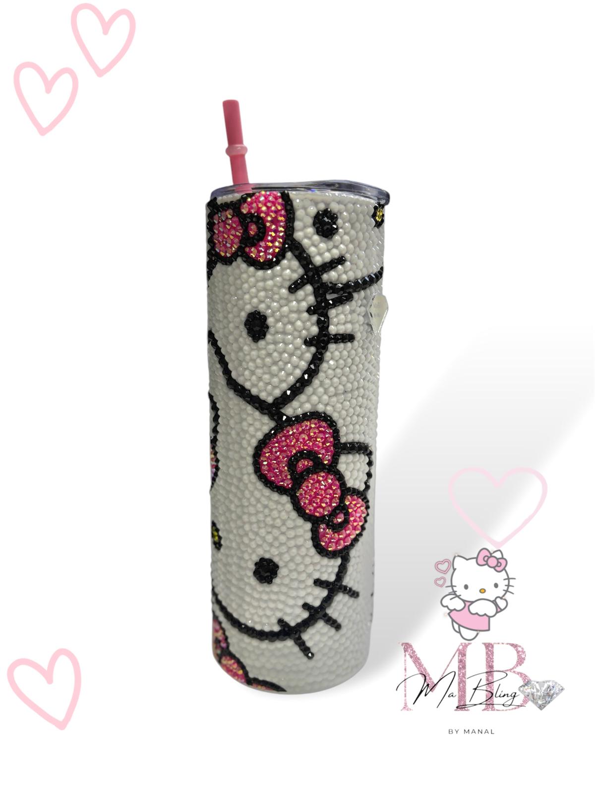 Botella de diamantes Hello Kitty de acero inoxidable