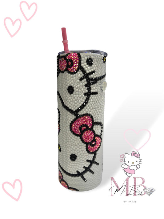 Botella de diamantes Hello Kitty de acero inoxidable