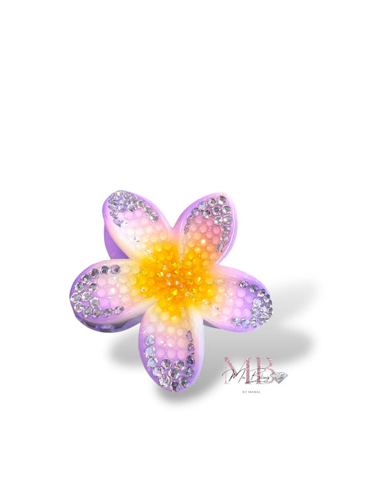 Sparkly Flower Hair Clip - Lilac